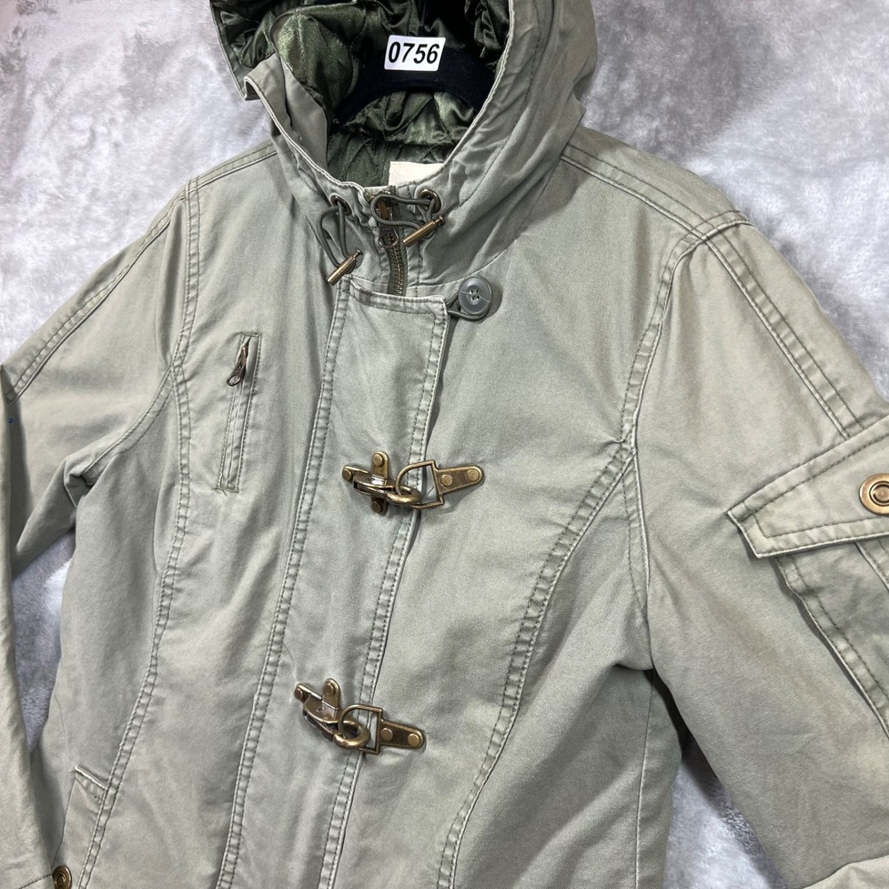 Old Navy Jacket‎ Women's S Olive Green Brass Toggles Military Utility
